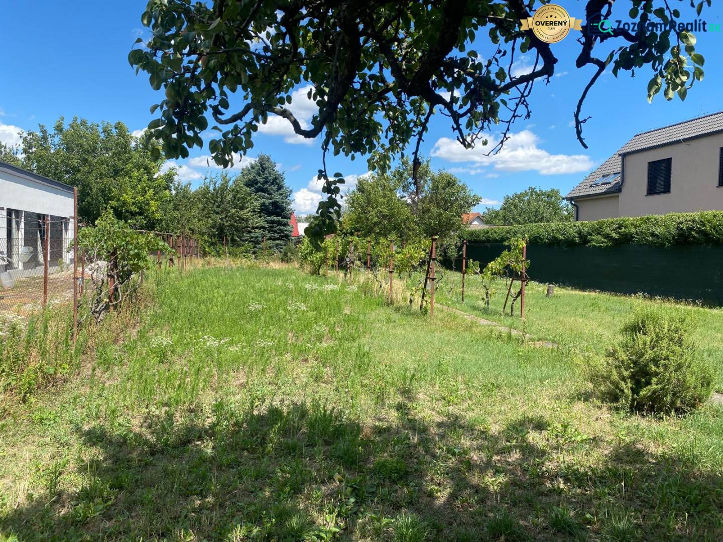 Ein Garten mit Rasen und Weinreben in Bratislava - Podunajské Biskupice, ideal für Grundstücke - Wohnen.