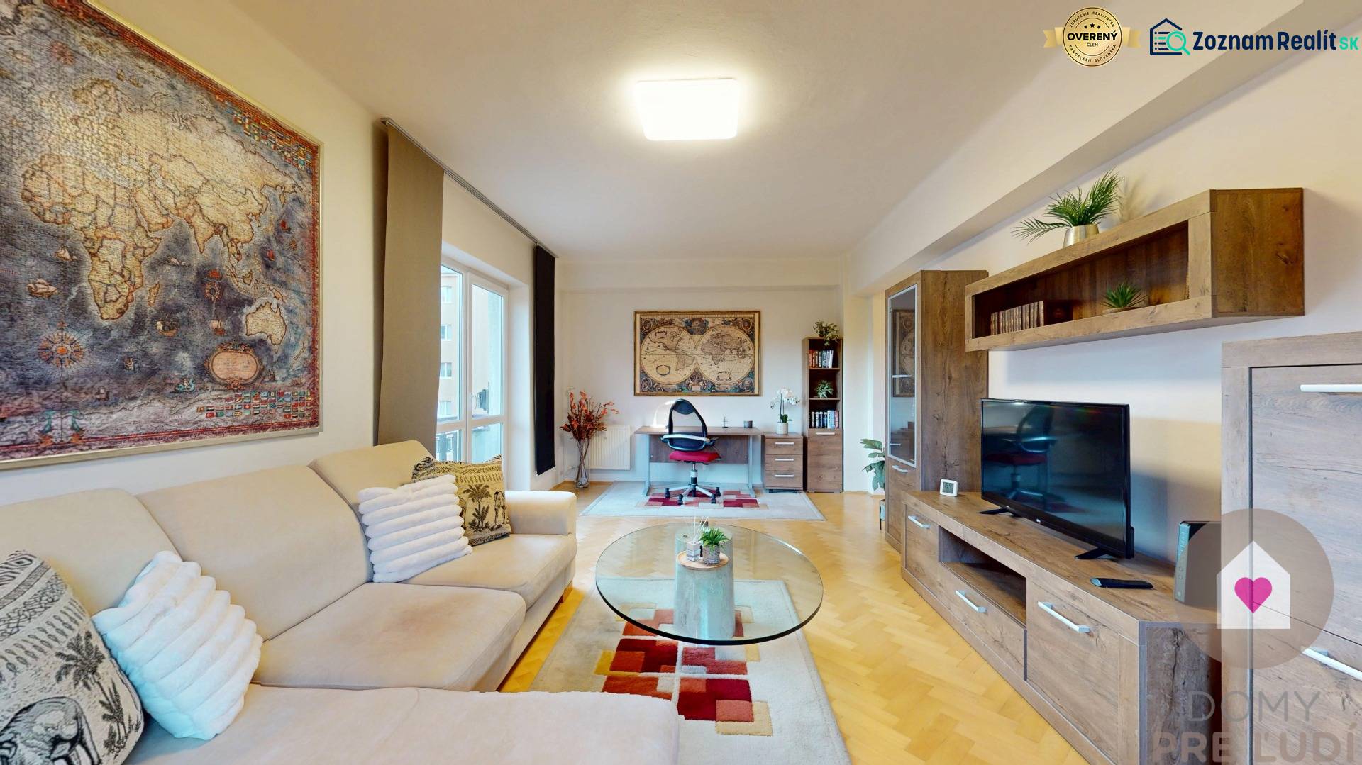 Prenájom kompletne zariadeného 2i bytu s oddelenou kuchyňou, 2 balkónmi a pivnicou na Krížnej ul. v Starom Meste