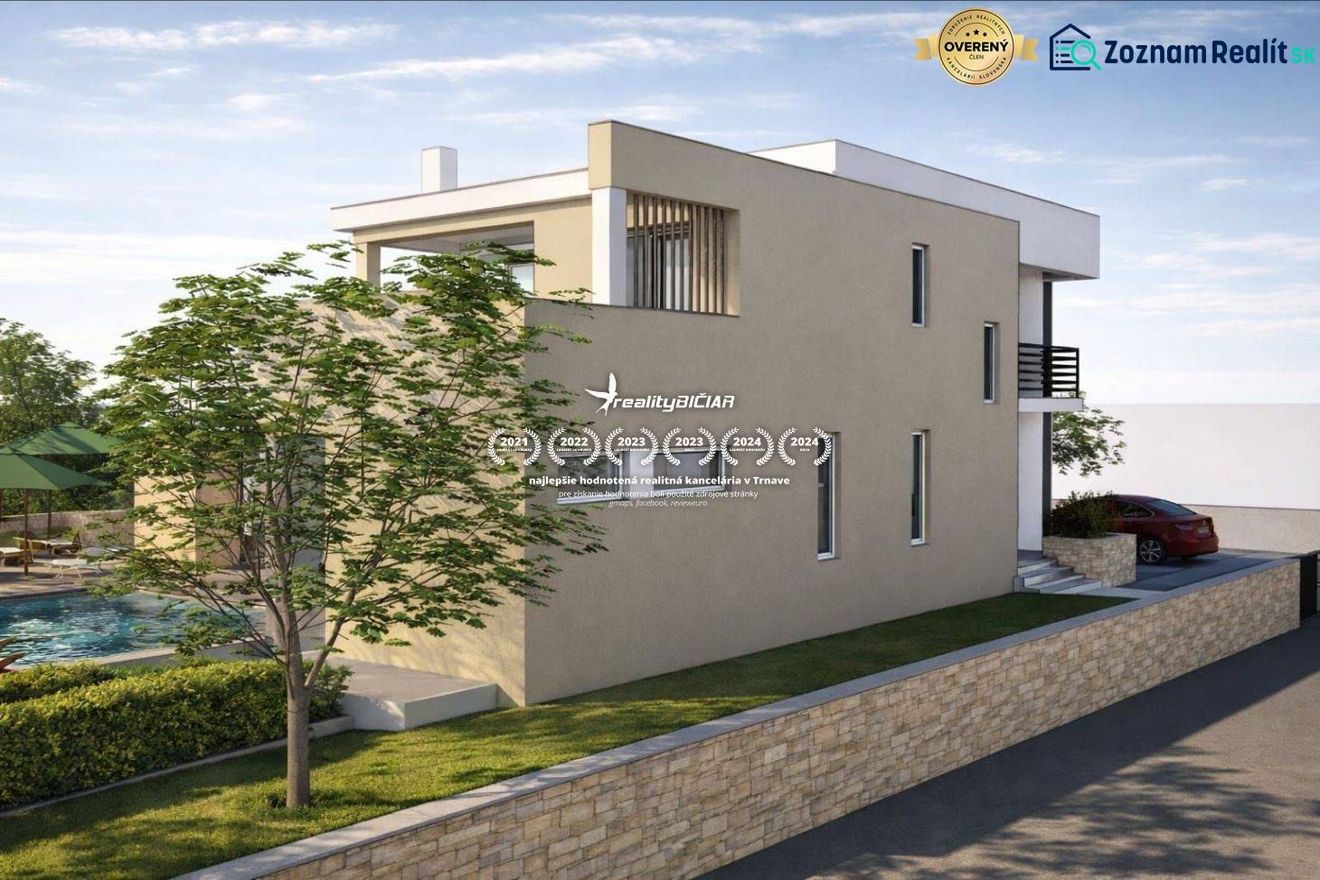 Zweistöckiges Gebäude mit Pool auf Wohnbaugrundstücken in Ljubač, Ljubač-Straße.