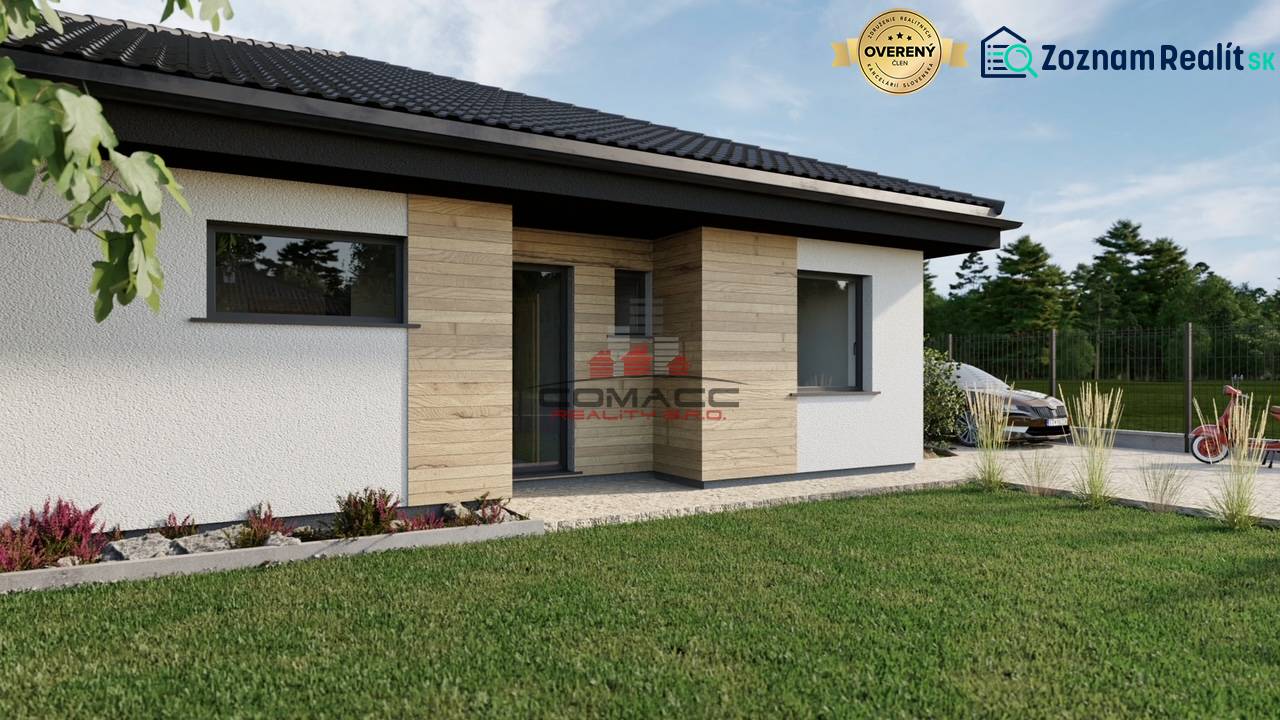 Ein Einfamilienhaus in der Kostolná-Straße in Drahovce mit moderner Fassade.