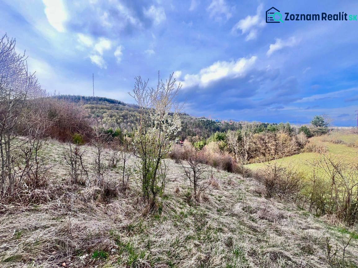 Hügelige Landschaft mit Gras und Sträuchern in der Umgebung von Banská Bystrica, geeignet zum Wohnen.