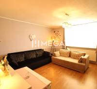 Wohnzimmer in einem Einfamilienhaus mit Sofas und Holzboden.
