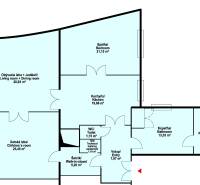 Grundriss einer 3-Zimmer-Wohnung: Wohnzimmer, Küche, Schlafzimmer, Kinderzimmer, Badezimmer, Ankleidezimmer.