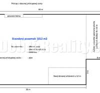 Baugrundstücksplan für Wohnzwecke mit einer Fläche von 1012 m² in der Dubová-Straße, Dvory nad Žitavou.