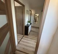 Der Flur einer 3-Zimmer-Wohnung mit Holzboden und Eingängen zu den Räumen.