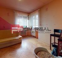 Wohnzimmer in einem Einfamilienhaus mit Sofa, Stühlen und Ventilator.