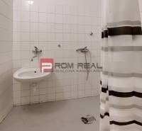 Badezimmer mit Dusche und Waschbecken in den Räumlichkeiten von Lager und Hallen.