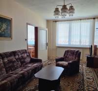 Wohnzimmer: Teppich, Sitzgarnitur, Sessel, Bild, Kronleuchter in einer 2-Zimmer-Wohnung.