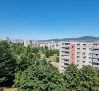 Blick von der Petzwalova-Straße in Nitra auf eine 2-Zimmer-Wohnung und die umliegenden Plattenbauten.