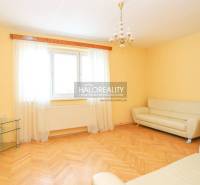Wohnzimmer in einer 3-Zimmer-Wohnung mit einem hellen Sofa und Holzboden.