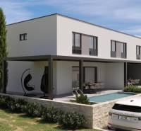 Stilvolle 4-Zimmer-Wohnung in Mandre mit Terrasse, Pool und modernem Äußeren.