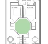 Grundriss einer 3-Zimmer-Dachgeschosswohnung mit zwei Bädern und Terrassen.