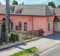 Einfamilienhaus in der Gyula-Szabó-Straße in Dunajská Streda mit rosa Fassade und Steindetails.