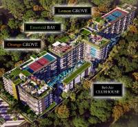 Komplexer Wohnungsbau in Pattaya mit Grünflächen und Sportanlagen.