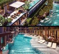 Luxuriöse Pools und Terrasse im Projekt Wohnungsbau in Pattaya.