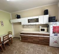 Der Flur eines Einfamilienhauses mit Holzelementen und Teppich.