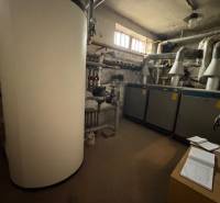 Kesselraum mit Rohrleitungen und Kesseln. Geschäftsräume mit technischer Infrastruktur.
