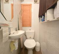 Toilette in einer 3-Zimmer-Wohnung mit Waschbecken und Stauraum.