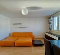 Wohnzimmer mit Sofa und Boden in Holzoptik in einer 3-Zimmer-Wohnung.