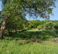 Garten mit Rasen und Bäumen bei einem Einfamilienhaus in Nitrianske Sučany in der Straße Nitrianske Sučany.