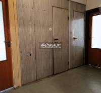 Innenraum mit Holztüren und Einbauschränken in einer Einzimmerwohnung.