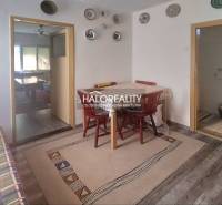 Interieur eines Einfamilienhauses mit Esszimmer, dekorativen Wänden und Grundausstattung.