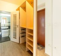 Eingangsflur mit Einbauschrank und Badezimmer in einer 4-Zimmer-Wohnung.