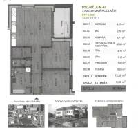 Grundriss einer 3-Zimmer-Wohnung im Geschoss mit einer Fläche von 72,28 m², Terrasse 8,08 m².