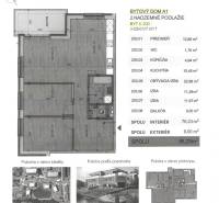 Grundriss einer 3-Zimmer-Wohnung mit einer Fläche von 85,23 m². Balkon 9 m². Kontakt: Jaroslava Polčová.