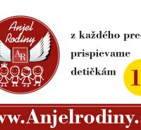 Werbebanner für www.Anjelrodiny.sk, mit einem Beitrag von 1 % für Kinder aus jedem Verkauf.