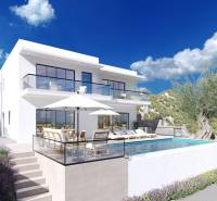 Villa in Duće mit Pool und Terrasse mit Blick auf die Natur.