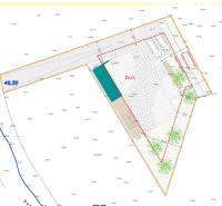 Architektonischer Plan einer Villa in der Stadt Vodice mit geplanter Anordnung und Lage des Grundstücks.