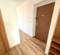 Flur mit Holzboden und Türen im Eingangsbereich einer 2-Zimmer-Wohnung.