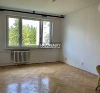 Ein Zimmer mit hellem Parkettboden und einem großen Fenster in einer 3-Zimmer-Wohnung.