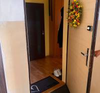 Eingangshalle in einer 3-Zimmer-Wohnung, zeigt offene Türen und Wanddekoration.