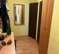 Flur in einer 3-Zimmer-Wohnung mit Holzboden, Einbauschrank und Spiegel.