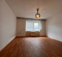 Ein Zimmer mit Holzboden und Hängelampe in einer 2-Zimmer-Wohnung.