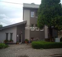 Ein Einfamilienhaus in Nováky mit einem Baum, einem Garten und einem gepflasterten Weg vor dem Eingang.