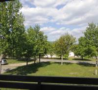 Blick aus einer 2-Zimmer-Wohnung in der Zemplínska Šírava Straße in Michalovce, mit Straße und Bäumen.