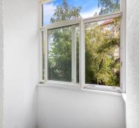 Die Fenster in der 3-Zimmer-Wohnung bieten einen Blick ins Grüne.