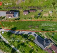 Luftaufnahme eines Baugrundstücks in Raková mit einer Fläche von 1234 m².