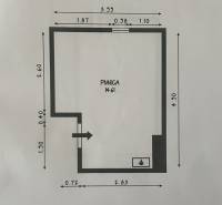 Grundriss des Kellers mit einer Fläche von 14,61 m² in einer 3-Zimmer-Wohnung.