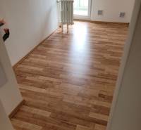 In einer 3-Zimmer-Wohnung ist ein Raum mit Holzboden und Heizkörper zu sehen.