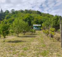 Obstgarten mit Hütte und Zaun in der Strhárska-Straße in Modrý Kameň.
