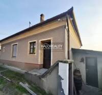 Ein Einfamilienhaus in Dvory nad Žitavou mit verputzter Fassade, Außentreppen und Hof.