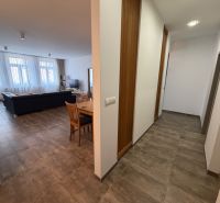 Innenraum einer 2-Zimmer-Wohnung mit geräumigem Wohnzimmer und Holzboden.