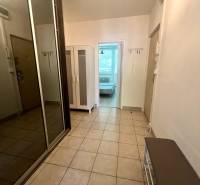 Eingangsflur mit Fliesen in einer 3-Zimmer-Wohnung, Kleiderschrank und Schuhschrank.