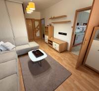 Wohnzimmer in einer 3-Zimmer-Wohnung mit einem Sofa und einem Holzboden.