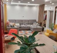 Wohnzimmer in einer 3-Zimmer-Wohnung mit Sitzbereich, Blumen und einem Boden in Holzoptik.