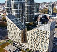 Gebäude mit modernem Design umgeben von Bratislava - Altstadt in der Bottova-Straße.